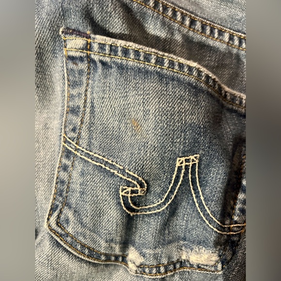 AG Women's Denim | South Gate Distressed "The Boyfriend Crop" Blue Jeans size 26 - Picture 5 of 12